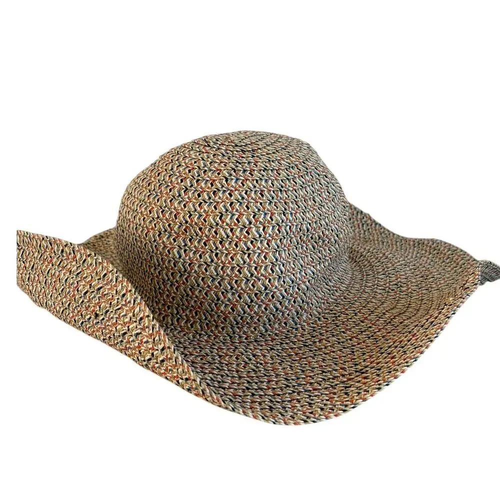 Four Buttons Hat San Dego Hat Co. Beach Floppy Wide Brim Staw Weave Hat‎